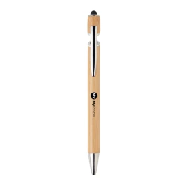 Ballpoint pen | Bamboo | Blue ink | Natural color | Stylus push button