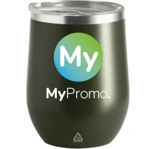 Thermo cup | Recycled stainless steel double wall | Plastic lid | 350 ml