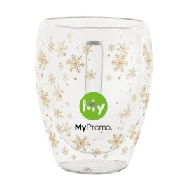 Christmas thermo mug | Borosilicate glass | ø8.3 × 11.6 cm | Transparent
