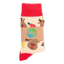 Christmas socks | Cotton & RPET polyester & spandex 53g | Pair | Kraft paper wrap | Sizes 38-42, 43-46