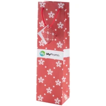 Weihnachtsgeschenktasche | Matt laminierter Karton | Für Weinflaschen