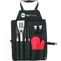 BBQ apron | Polyester | 3 pieces | Incl. glove