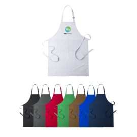 Apron | TC fabric (20% cotton, 80% polyester) | Double front pocket | Adjustable neck strap