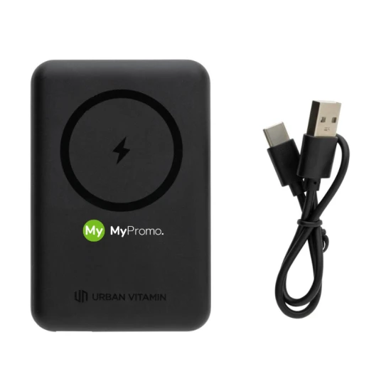 Urban Vitamin power bank | Recycled ABS | 5000 mAh | Wireless | black