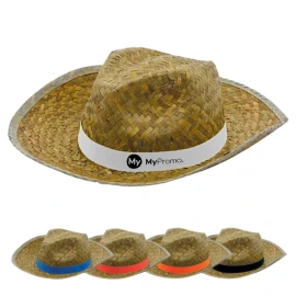 Chapeau de paille | Paille de sarrasin | Avec sangle colorée