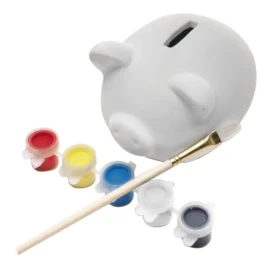 Tirelire | Aluminium | Incl. pinceau en bois & cinq couleurs de peinture