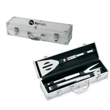 3 pcs barbecue set | Stainless steel | Aluminium box