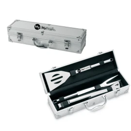 Ensemble barbecue 3 pcs| Acier inoxydable | Boîte en aluminium
