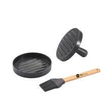 BBQ set | Aluminium | Hamburger press & brush