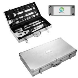Ensemble barbecue 12 pcs | Acier inoxydable | Boîte en aluminium
