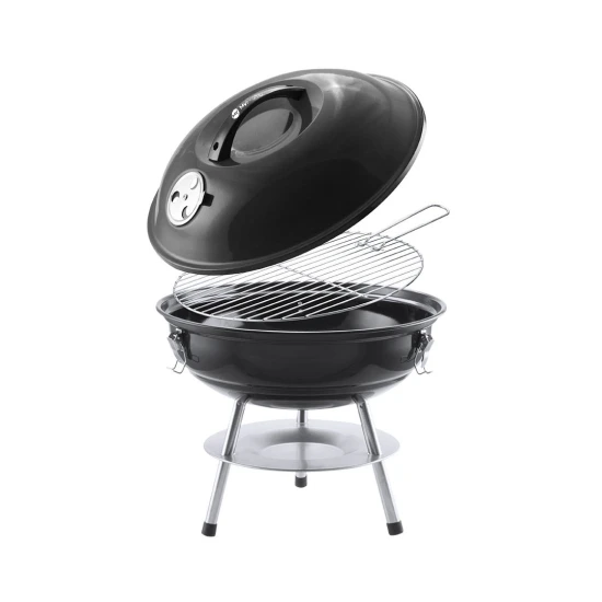 Barbecue | Metaal | Ø 36cm | Ventilatiegaten, anti-drup plaat en antislipvoetjes | Zwart