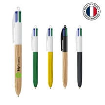 BIC 4 Kleuren Wood Style Balpen | Plastic | Gemaakt in Frankrijk