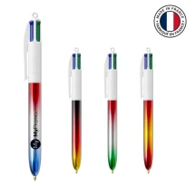 BIC 4 Farben Flags Kugelschreiber | Kunststoff | Hergestellt in Frankreich