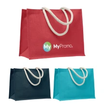 Winkel-/strandtas | Jute & katoen | Kan tot 2,5 kg dragen | Natuurlijke uitstraling