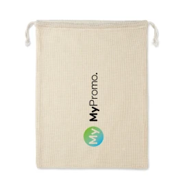 Food bag | Cotton 140 g/m² & mesh cotton | 30x40cm | Drawstring closure