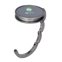 Taschenhänger | Metall | ø45×10 mm | Mit Gunmetal-Finish und glänzender Platte