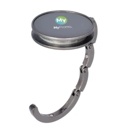 Bag hanger | Metal | ø45×10 mm|  With gunmetal finish and shiny plate