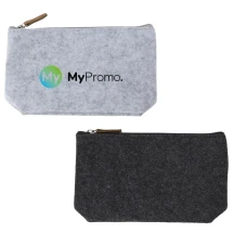 Toiletry bag | rPET felt & PU details | 21x12x4cm | Trendy