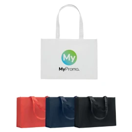 Einkaufstasche | rPET Vliesstoff 80g/m² | 45x16x32cm | Mit Verstärkung und langen Griffen