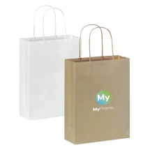 Tasche | Papier 90g/m² | 18x8x22 cm | Mit gedrehten Griffen |  Hergestellt in der EU