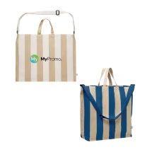 Strandtas | Gerecycled katoen 280g/m² & gerecycled polyester | 46x16x60 cm | Binnenvak