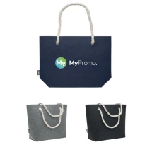 Strand-/boodschappentas | rPET vilt | Koordhandvat | Viltdikte: 2mm