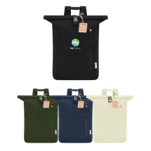 Rugzak | Gerecycled canvas 390 g/m² | Verstelbare schouderbanden | Voorvak met rits | Veiligheidssluiting