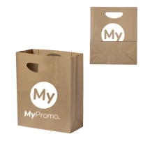 Leichte Tasche | 22x27x11cm | 80g/m2 | Recyclingpapier | Original gestanzter Griff und Zwickel