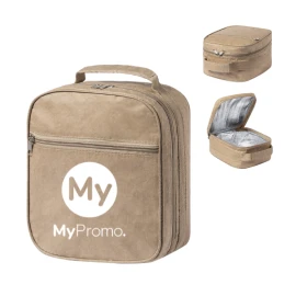 Sac isotherme | Papier recyclé laminé | 2 compartiments à fermeture éclair | Poignée de transport renforcée