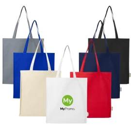 Tote bag | Cotton 270 g/m² | 14L | 30cm long handles | With gusset