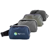 Heuptas | 600D rPET polyester en PU leer | 21×14,5×6,5cm | 2 ritscompartimenten