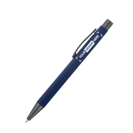 Kugelschreiber | Aluminium | Blaue Tinte | Gummioberfläche