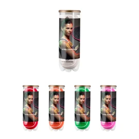 Padel balls | Set of 3 | Ø7.5 cm | Incl. printed label around the tube | Full-color print | Made in the UK