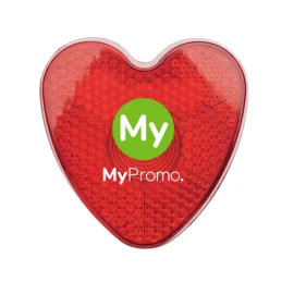 Reflector red light | ABS | Heart shaped | With back clip