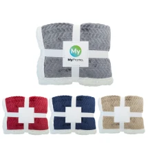 Deken | RPET flanelfleece | 120x150 cm | Dubbel-laags | Jacquardpatroon