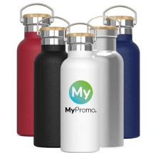 Thermo bottle | Stainless steel & bamboo | 500ml | Premium