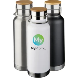 Gourde de sport isotherme | Acier inoxydable | 480 ml | Détail bois