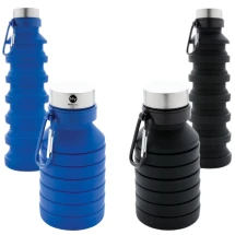 Collapsible water bottle | Silicone | 550ml | With carabiner | Save 50% space