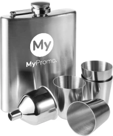 Hip flask | Stainless steel | 220 ml | 6-piece
