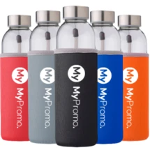 Fles | Glas | 500 ml | Met neopreen hoes