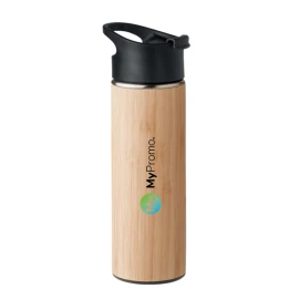 Gourde isotherme | Acier inoxydable & Bambou | 450 ml | Premium