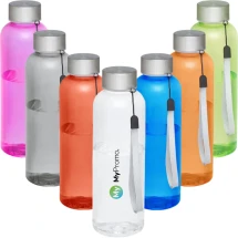 Waterfles | Kunststof en roestvrij staal | 500ml | Incl. riem | Duurzaam