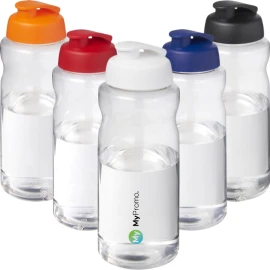 Sports bottle | rPET | 1L | With flip lid | Made in the UK