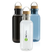 Water bottle | rPET | 680ml | With bamboo lid & handle