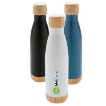 Gourde isotherme | Acier inoxydable | 520ml | Avec couvercle en bambou