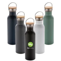 Modern water bottle | Stainless steel | 710ml | Bamboo lid