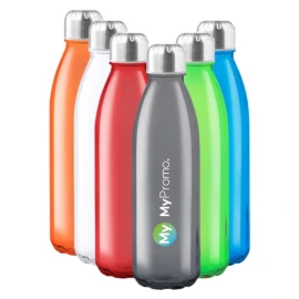 Transparent water bottle | Glass | 650 ml | Stainless steel cap