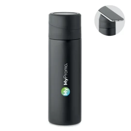 Thermos bottle | Recycled stainless steel & silicone | 420ml | With phone holder ring lid