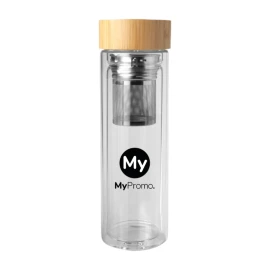 Infuser bottle | Borosilicate glass | 400ml | With bamboo lid