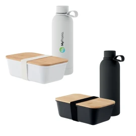Lunch gift set | Recycled stainless steel & recycled PP | 2 pieces | High quality